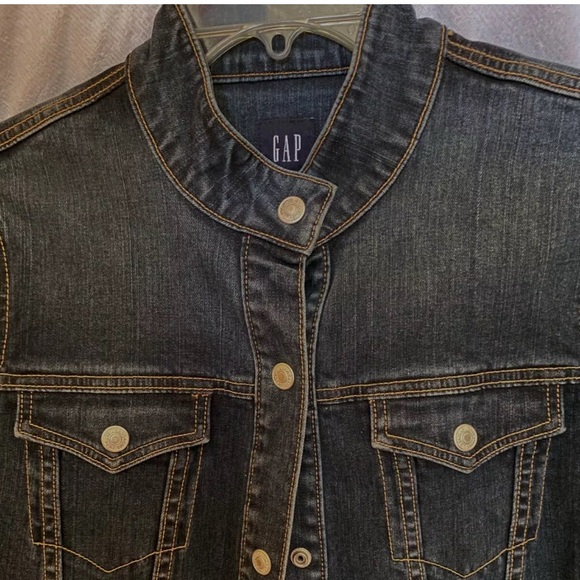 Old Navy Maternity Denim Jean Jacket Blue Stretch Women's Size Medium EUC - Picture 7 of 10